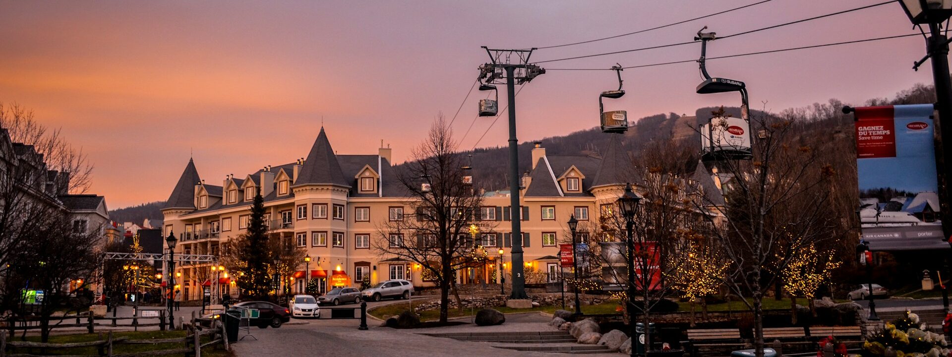 City with ski lift